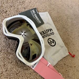 Outdoor Master Ski Goggles with Pink Strap